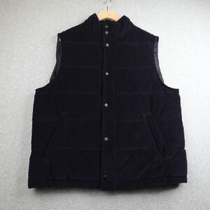 Banana Republic Vest Mens Large Navy Blue Corduroy Puffer Quilted Casual Outdoor